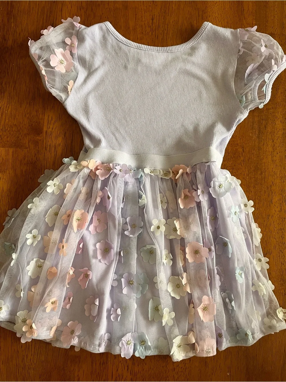 The Children's Place Lavender Tulle Dress with Pastel Floral Accents